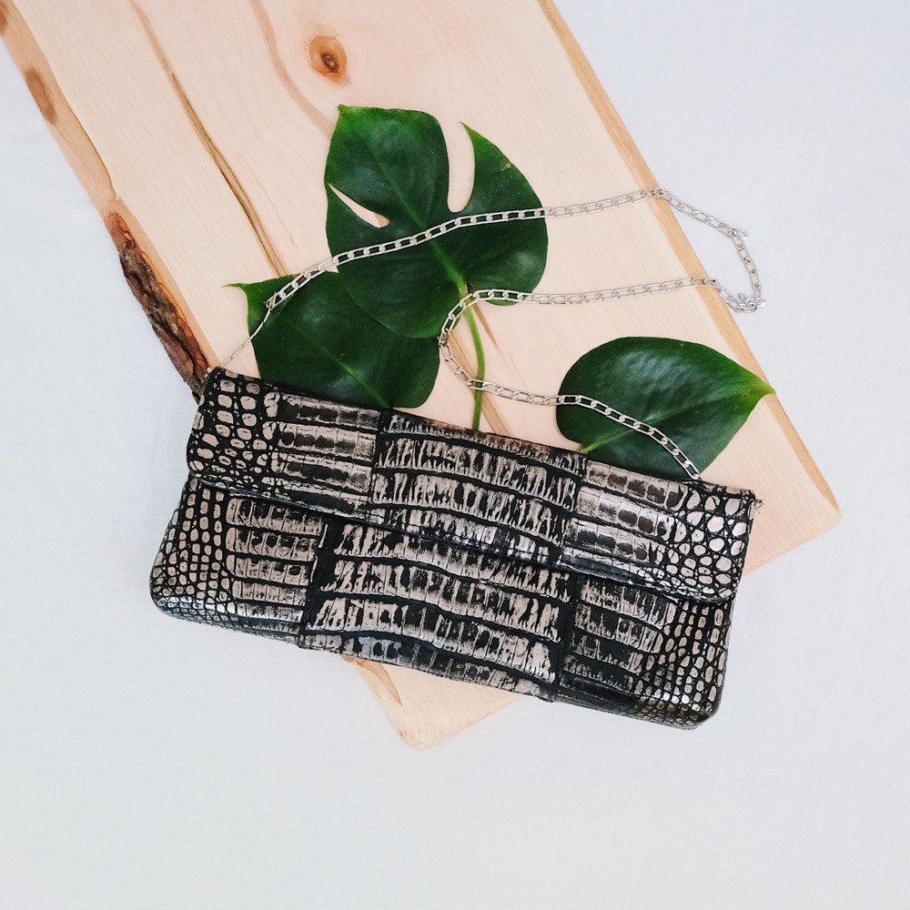 Carlos Falchi Designer Python Evening Clutch - image 1